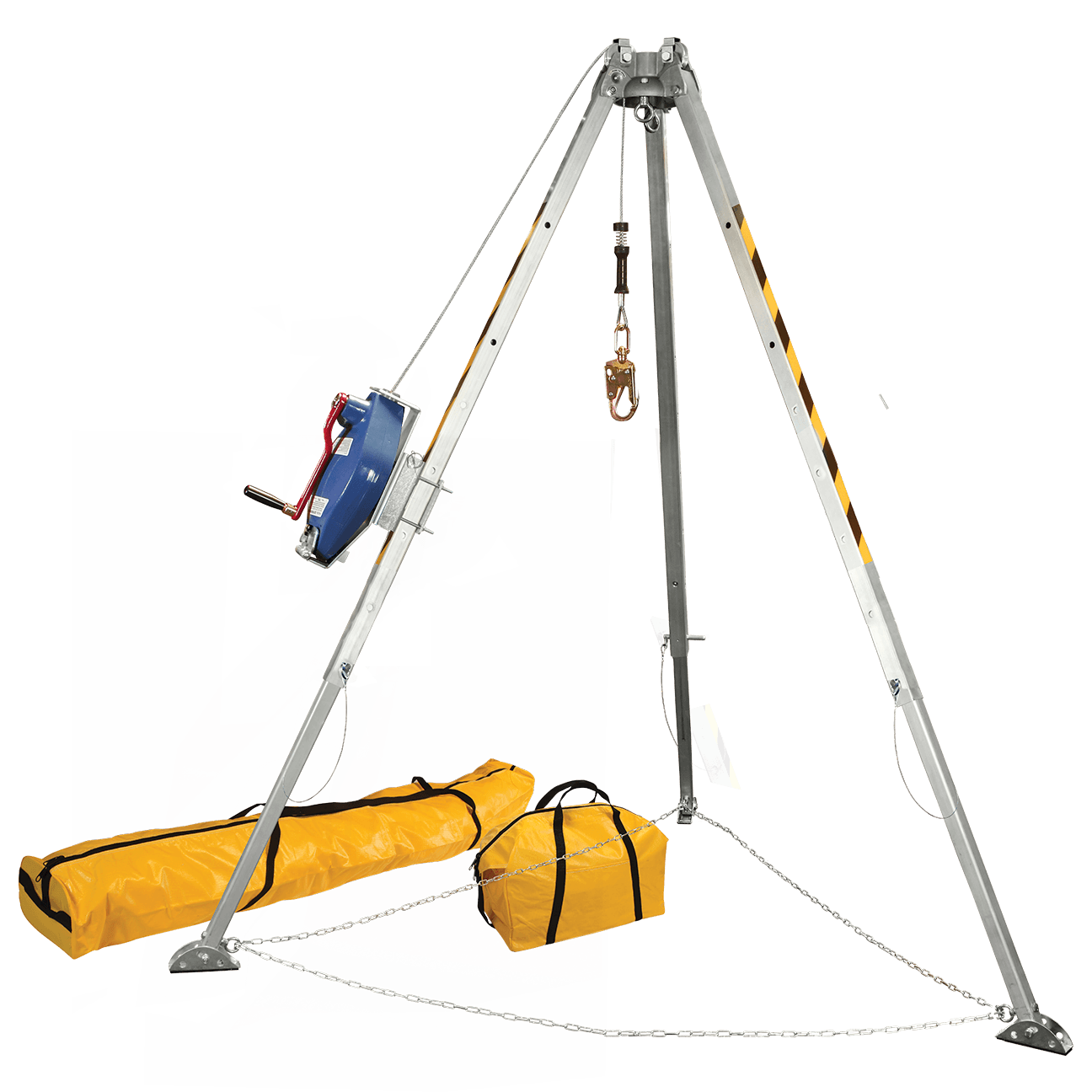 7508-8' Confined Space Tripod System with 60' Galvanized Steel SRL-R