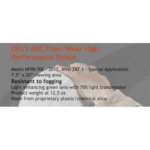 AFW032-CLEAR (not green as pictured) 12 cal/cm2 High Performance Shield Kit includes: Head Gear, Hard Hat, Chin Guard, Shield and Hardware